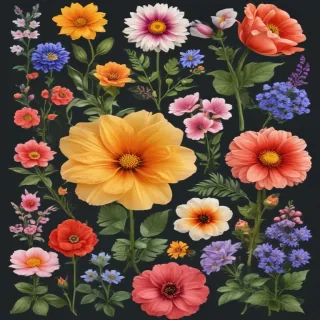 flowers clip art transparent background