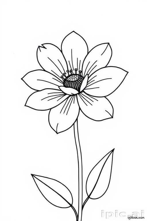 simple flower line art