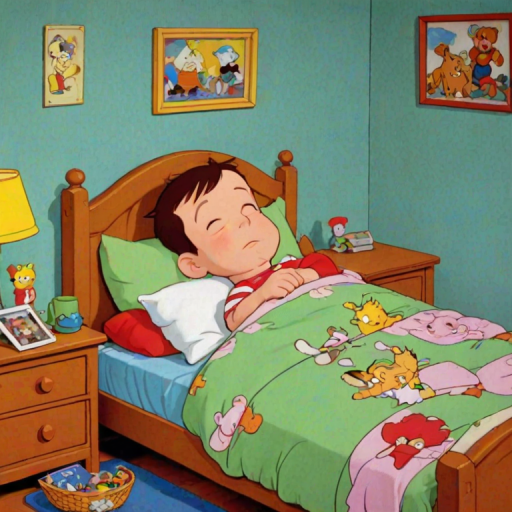 sleeping in cartoons