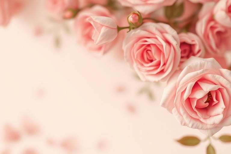 Create a soft floral background featuring subtle rose designs in warm tones with a light opacity, shot in soft focus using a Canon EOS R5 with a 50mm f/1.2 lens at ISO 100, aperture f/2.8, and natural light for a dreamy, elegant effect.