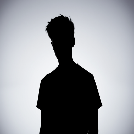 Generate a high-resolution abstract image of a black silhouette with a smooth gradient background, using a DSLR camera at f/2.8 aperture, ISO 100, 50mm lens, centered composition, and soft lighting for enhanced contrast and clarity.