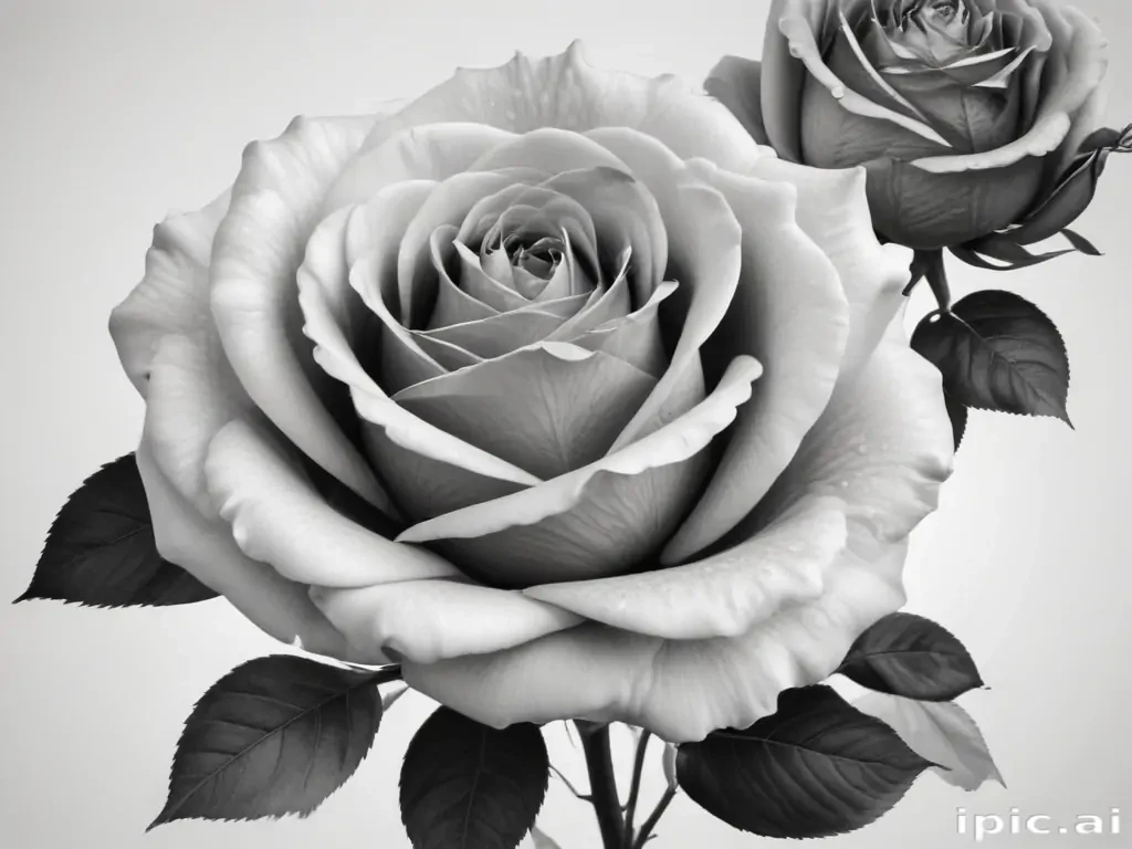 roses clipart black and white