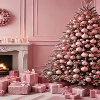 pink christmas aesthetic wallpaper