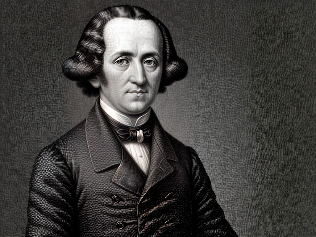 only 1 color image of Felix Mendelssohn without barb 3D Render