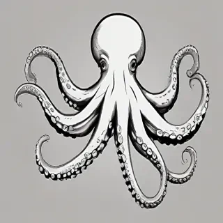 octopus clip art black and white