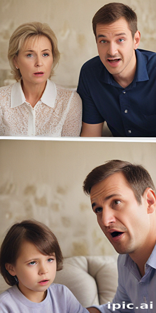 Surprised Family Reacting to Unexpected News or Event Together