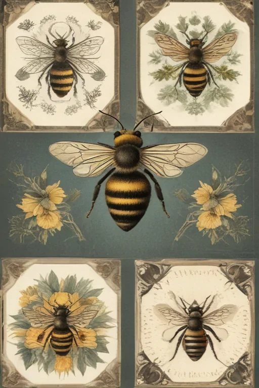 free vintage bee printables