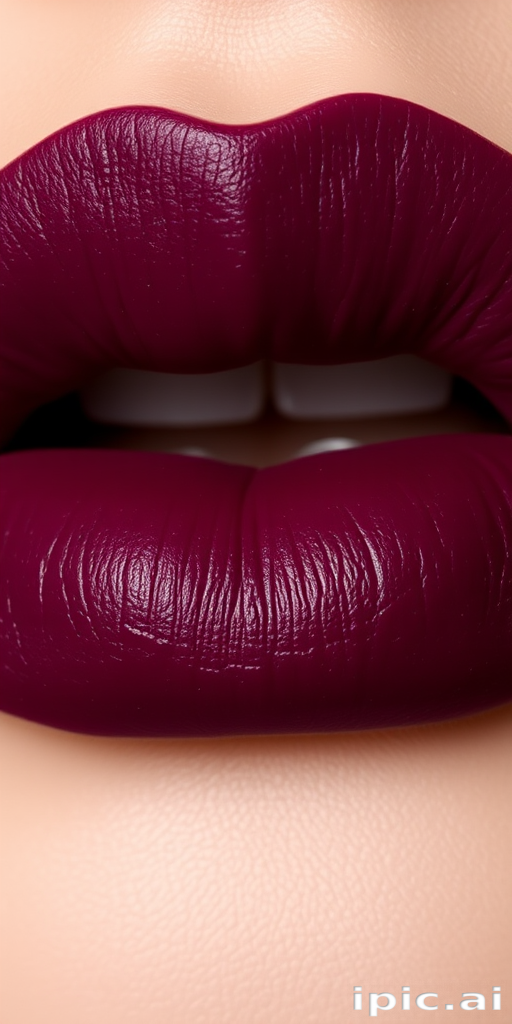 Deep plum lip mousse "Midnight Berry" with velvet matte finish and rich color payoff, suitable for vampy looks and evening events, comfortable and non-drying wear