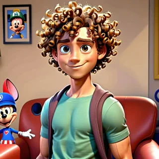 popular male cartoon characters with curly hair