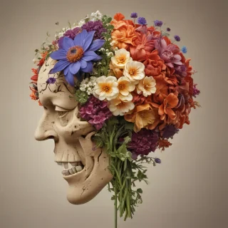 half brain half flowers