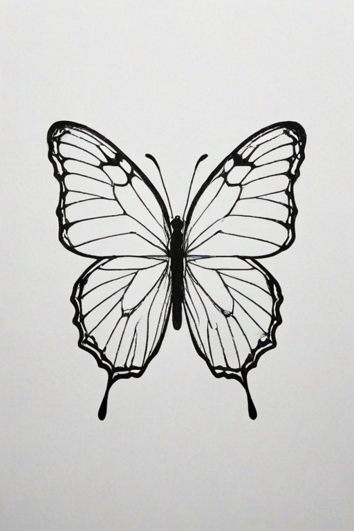 outline drawing of a butterfly