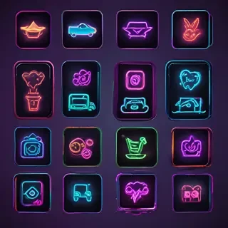 neon app icons