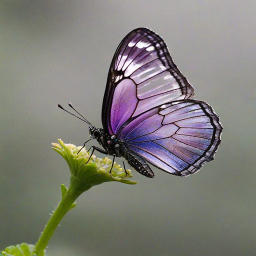 transparent purple butterfly