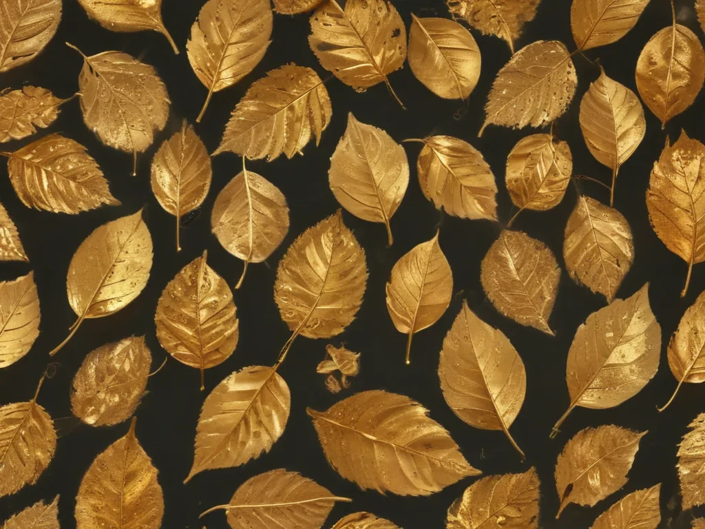 gold leaves png
