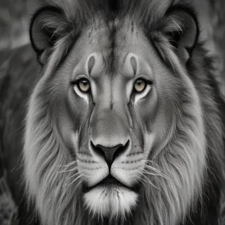 lion black and white