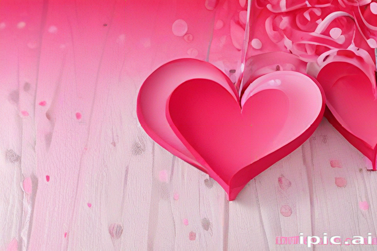 Beautifully Crafted Pink Hearts Hanging Against a Soft Gradient Background