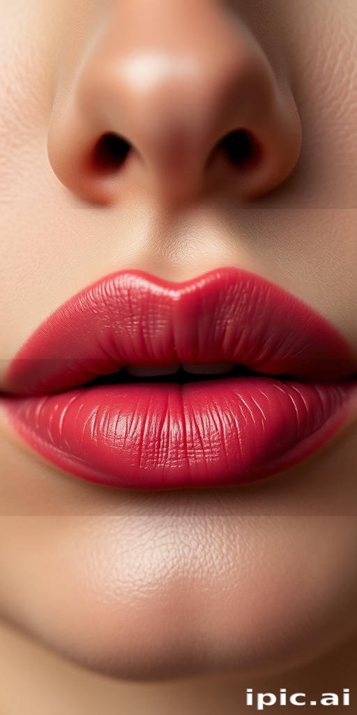 Dusty rose woman lips with velvet matte finish, creating a sophisticated and understated elegance