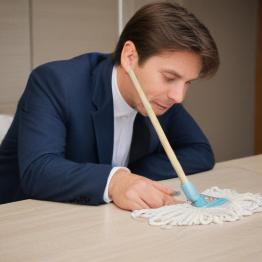 CEO eating a mop