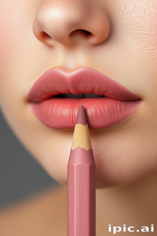 Dusty mauve lip pencil "Vintage Rose" featuring a creamy texture, easy blendability, and a versatile shade for defining and filling lips with a natural-looking color