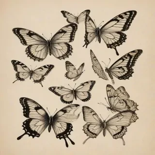pictures of drawings of butterflies