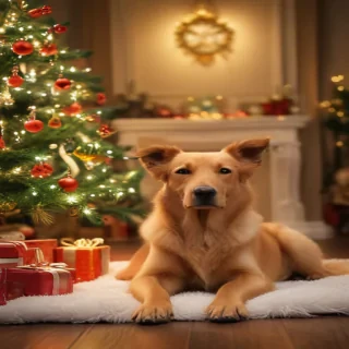 christmas dog background