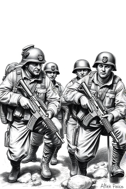 soldiers drawing