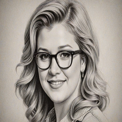 Captivating Kelly Clarkson, pencil sketch, portrait of Radiant woman 1946s in glasses, hair style beatnik, outline, clear lines, fine lines, 8k