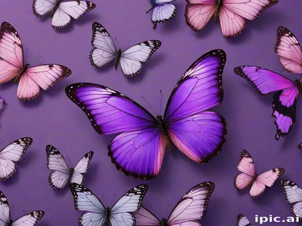 purple butterflies wallpaper