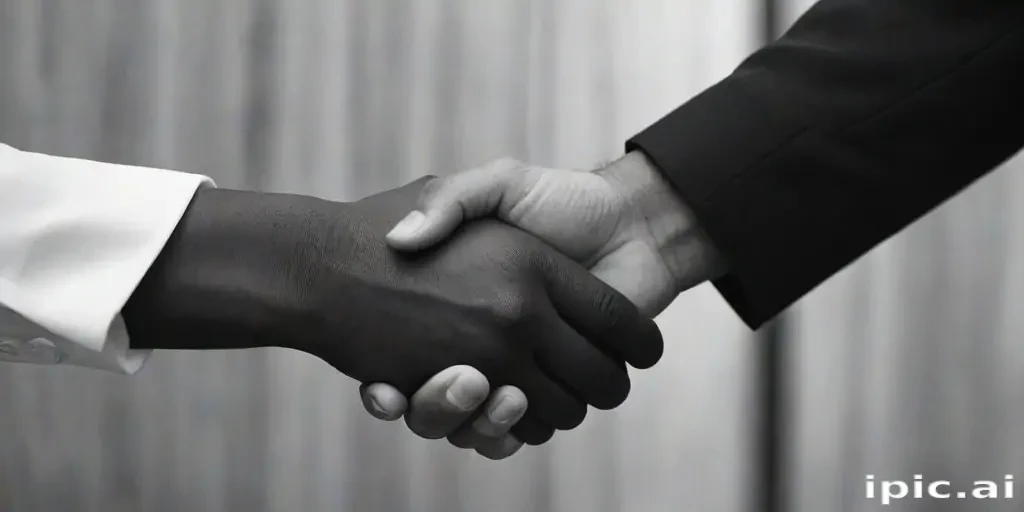 handshake black and white