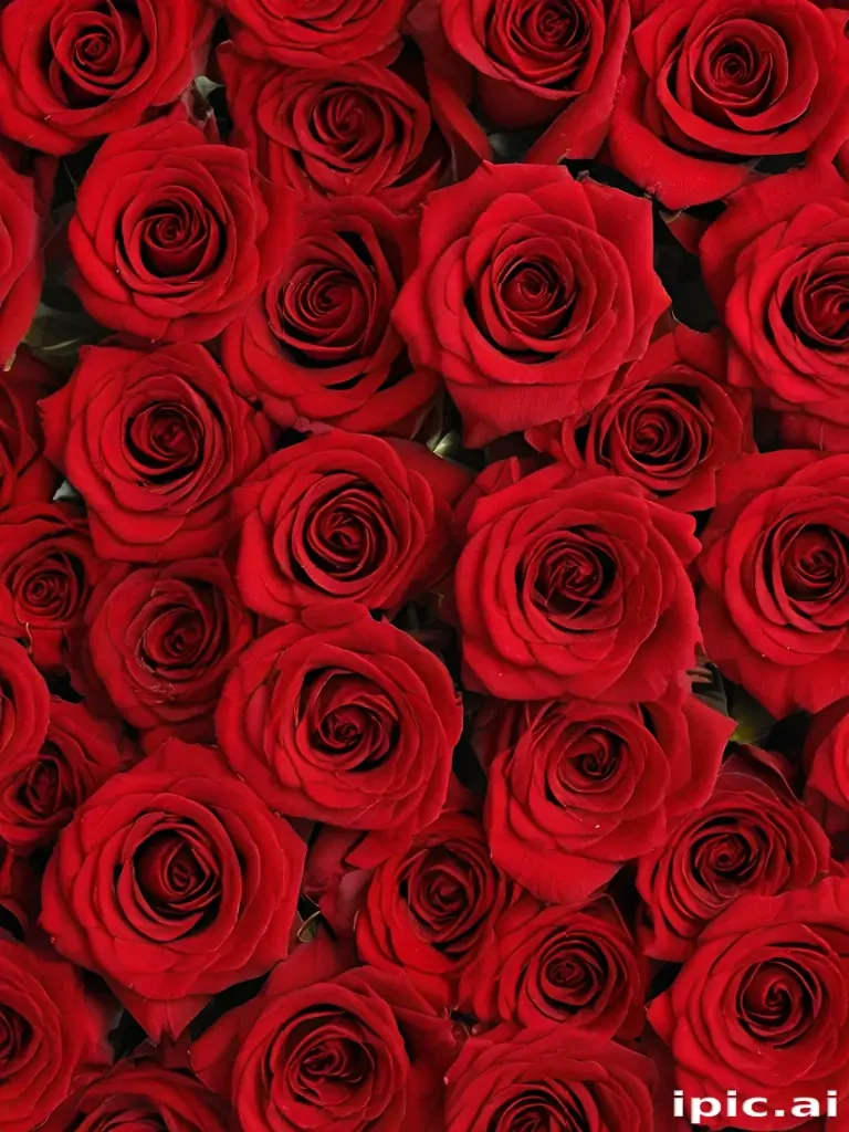 A Beautiful Arrangement of Red Roses Symbolizing Love and Passion Together.
