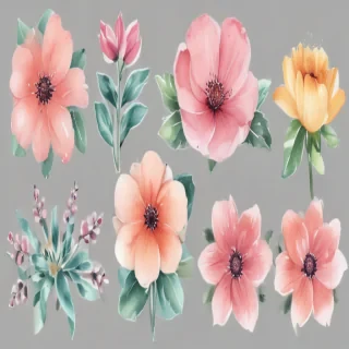 watercolor flowers clipart