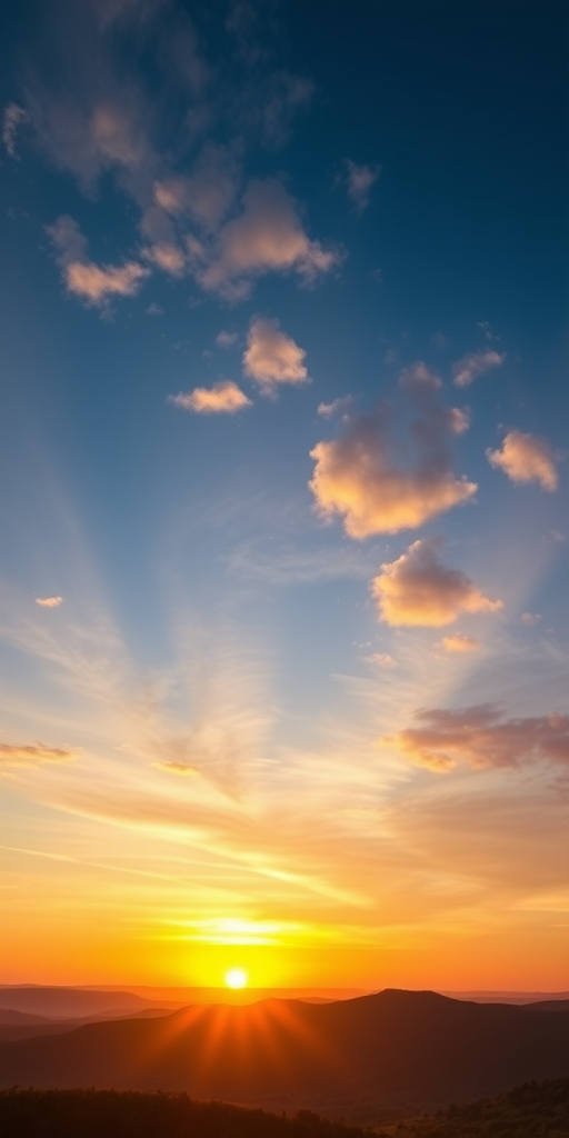 Generate a high-resolution image of a scenic landscape featuring a sunset over rolling hills with a vibrant sky, using a DSLR camera with a 50mm lens, aperture set to f/1.8, ISO 100, and a shutter speed of 1/200s, capturing a wide-angle view to enhance depth and detail.