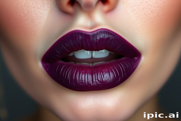 Ombre plum lips gradiate beautifully in the "Twilight Gradient" design, starting with a deep aubergine shade at the outer edges and seamlessly blending into a softer lavender hue at the center, creating a mesmerizing depth and dimension that adds intrigue and sophistication to the overall appearance