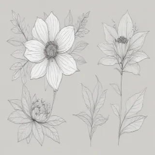 floral line art