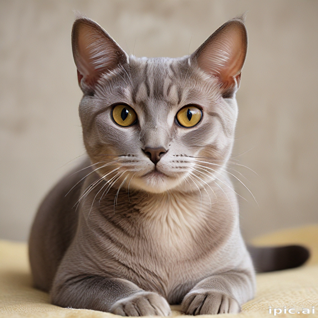A Charming Cat with Striking Yellow Eyes Poses Gracefully for the Camera.