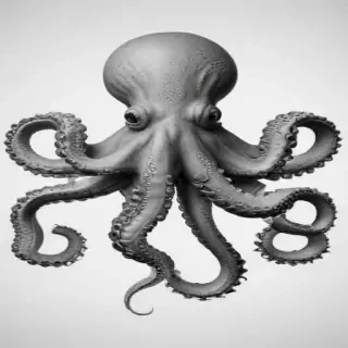 octopus clipart black and white