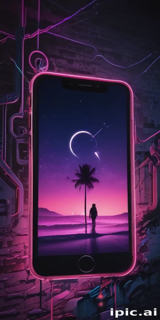 lock screen neon wallpaper iphone