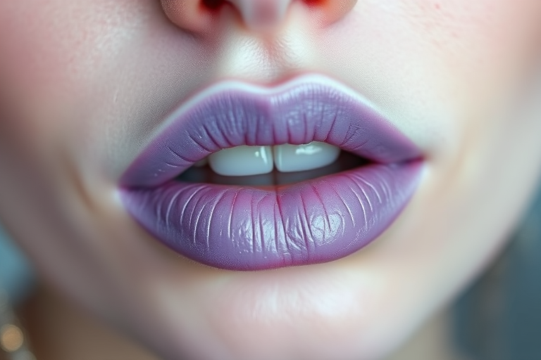 Frosted Lavender Dream lip style features a cool-toned purple with a subtle frost finish, perfect for those seeking an ethereal and otherworldly appearance