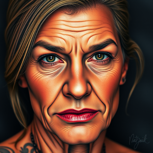 Hyper-realistic color portrait tattoo capturing every nuance of facial features and expressions, lifelike skin tones and textures, extraordinary attention to detail for a photographic quality