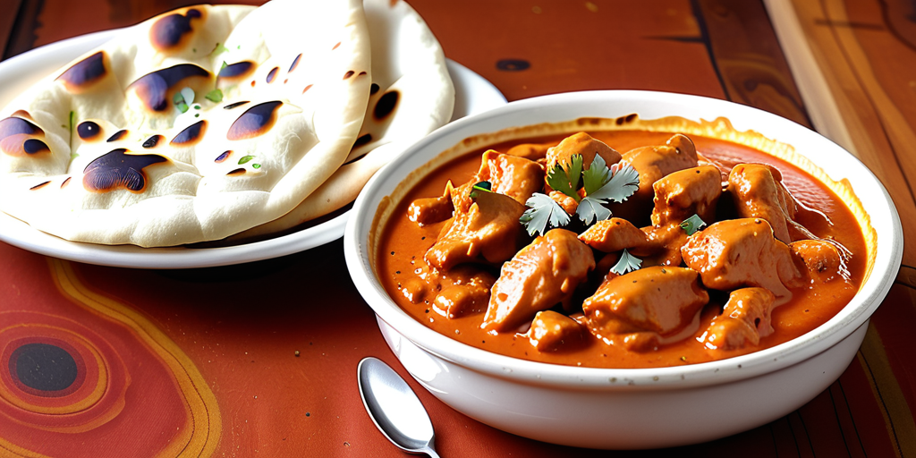 butter chicken and butter naan