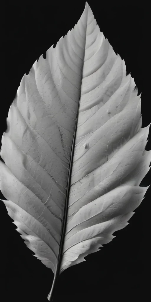 leaf white and black