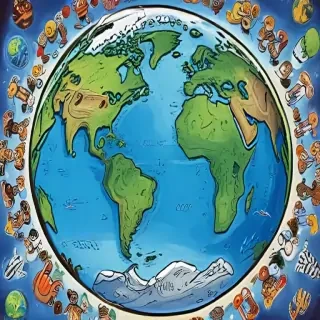 cartoon picture of the planet earth