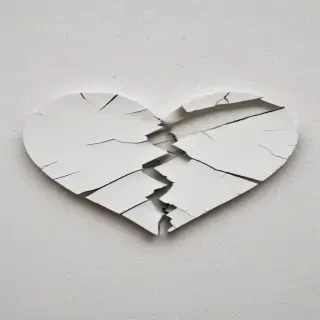 white broken heart