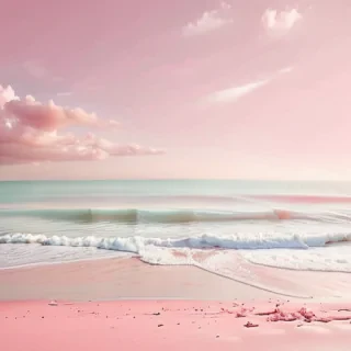 pastel pink beach wallpaper