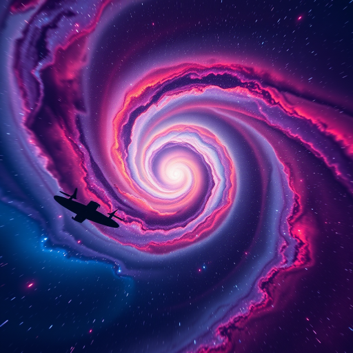 Create a vibrant image of a galaxy swirl with vivid colors, using a wide-angle lens, f/2.8 aperture, ISO 400, 20-second exposure, in a digital photography style with an astrophotography camera setup.