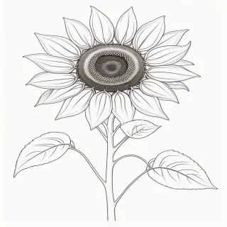 outline of a sunflower