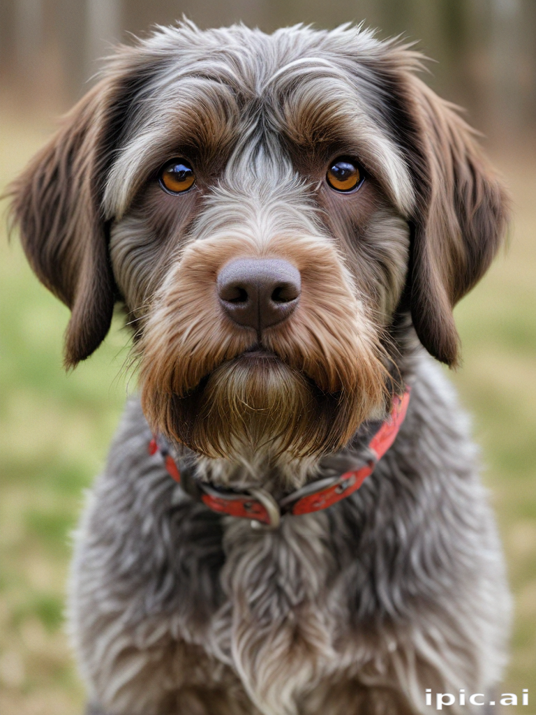 A Beautiful Brown and Gray Dog with Expressive Eyes in Nature
