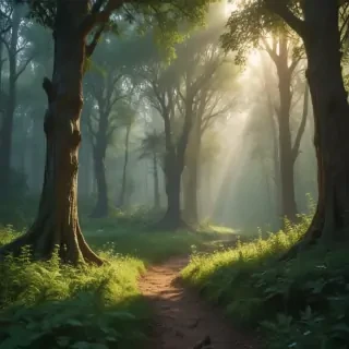 beautiful magical forest background
