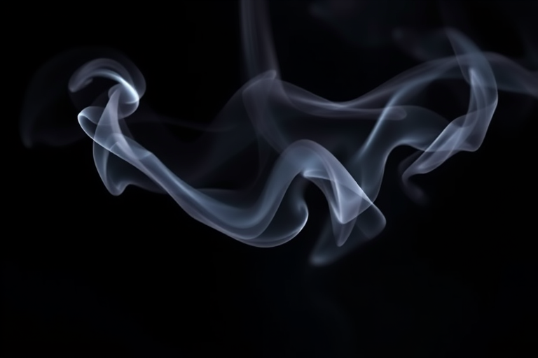 Create an enchanting close-up image of swirling incense smoke against a dark background, using a DSLR camera with a 50mm lens, aperture set to f/2.8, shutter speed 1/250s, ISO 100, and soft focus to enhance the ethereal quality of the smoke.
