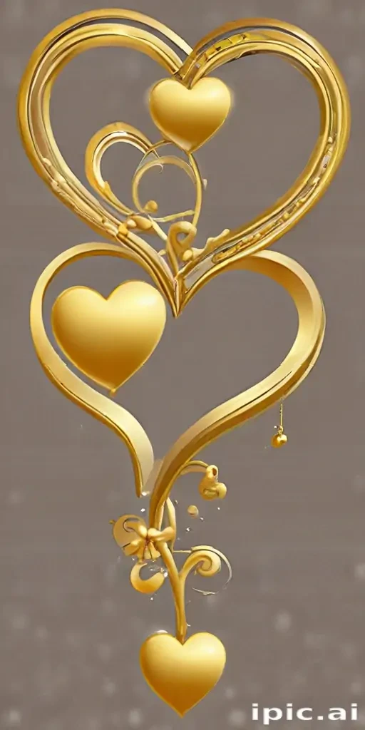 gold heart clipart